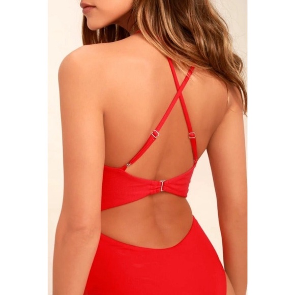 EUC Tavik Lela Red One Piece Cut Out Swimsuit Medium (Runs Small) - Picture 7 of 7